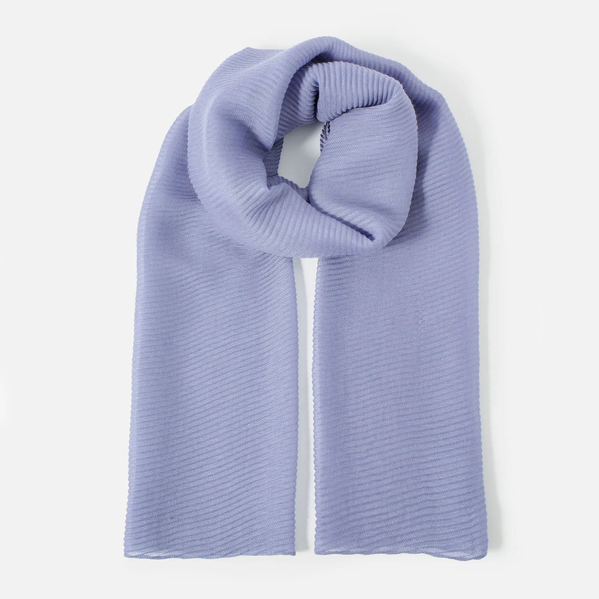 Accessorize London Women's Lightweight Pleat Scarf- Blue