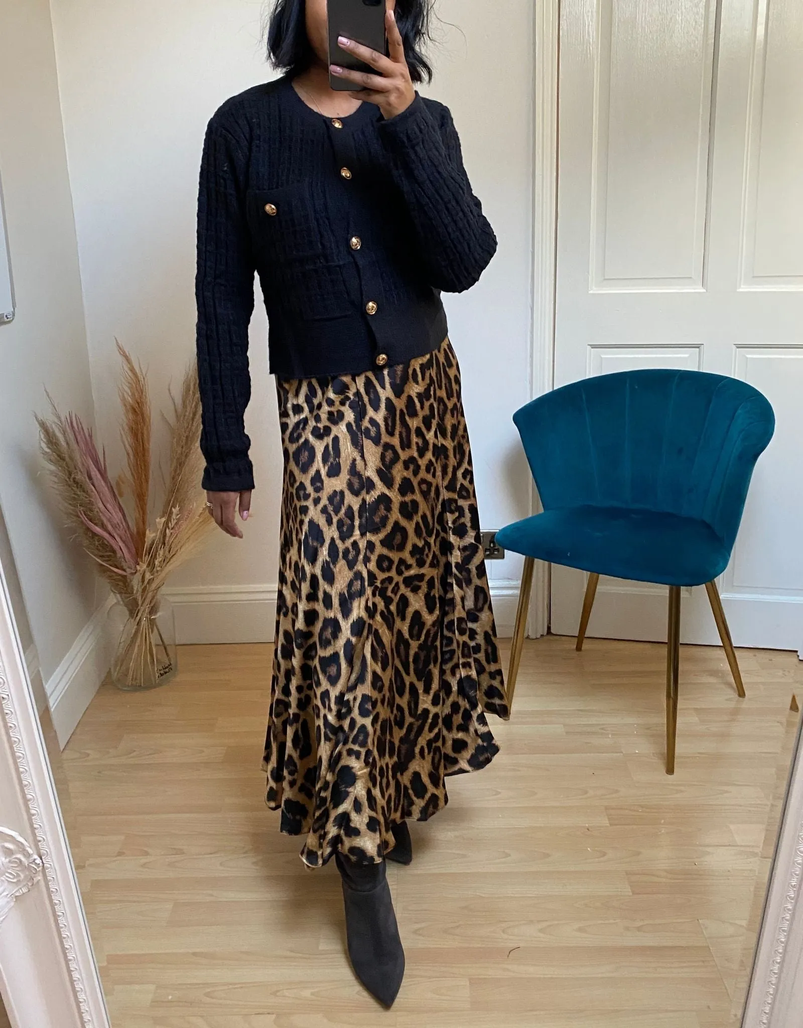 Alexia Leopard Panelled Maxi Skirt - colours available Sizes 8-12