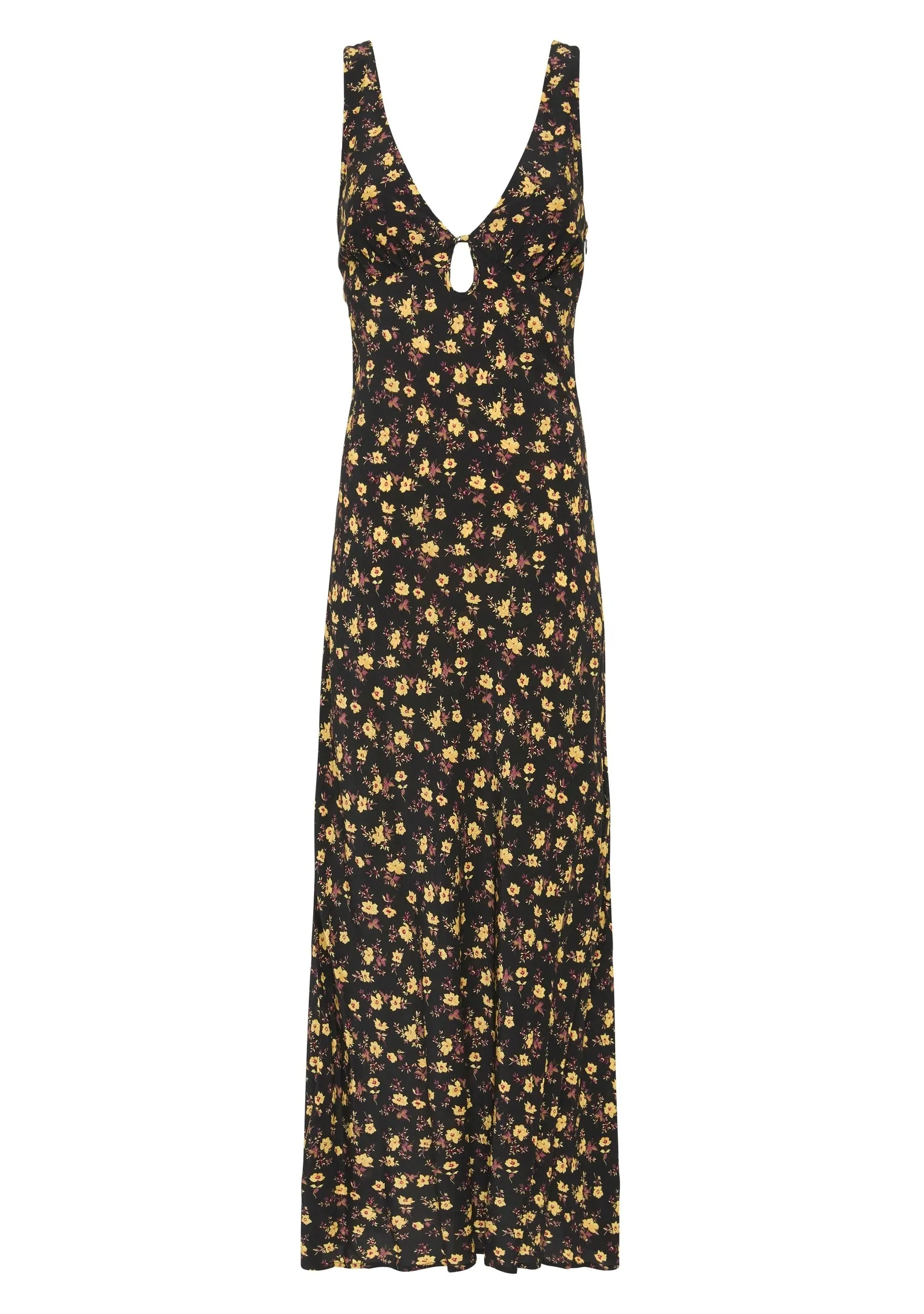 AUGUSTE THE LABEL Womens Iona Midi Dress - Black Eloise Ditsy Floral