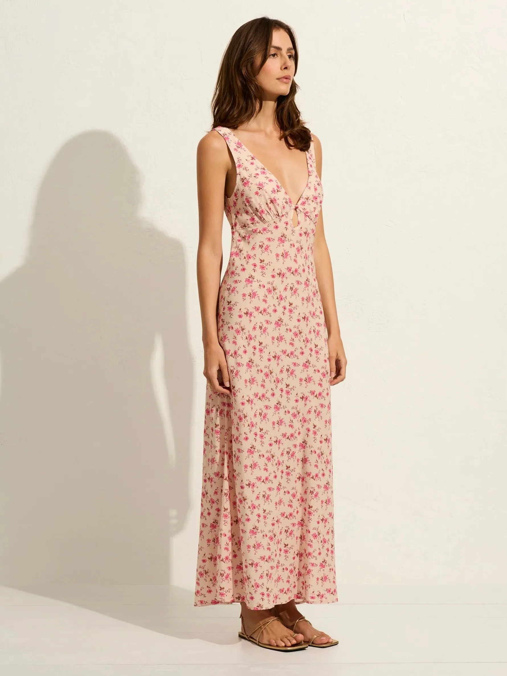 AUGUSTE THE LABEL Womens Iona Midi Dress -  Oat Eloise Ditsy Floral