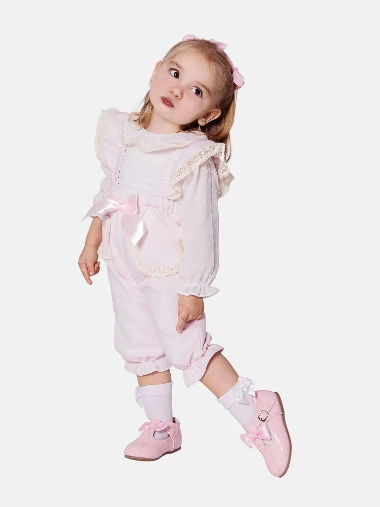 Baby Girl Clara Collection Spanish Jumpsuit - Baby Pink