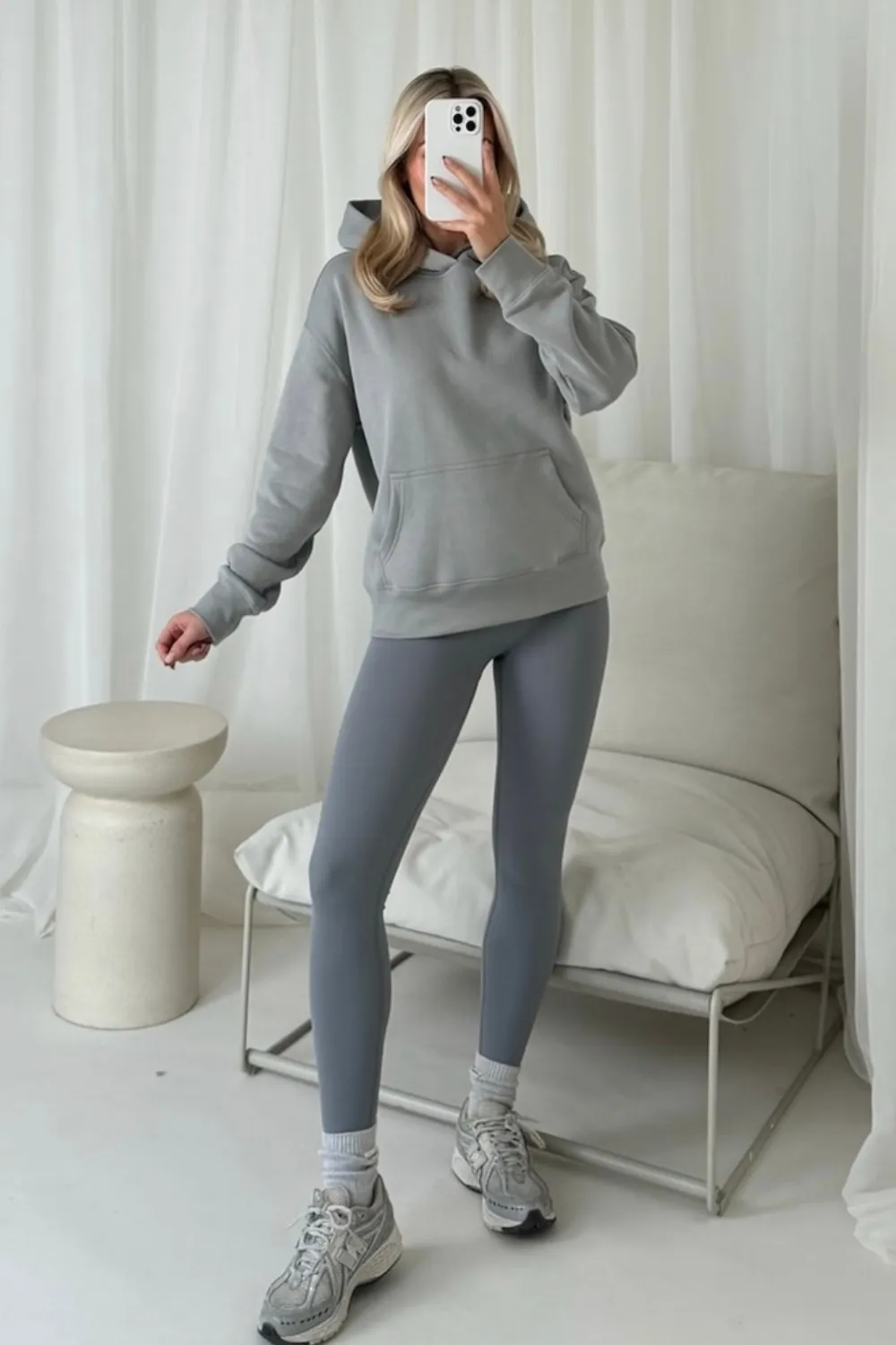 Bella light grey premium hoodie ultimate legging set