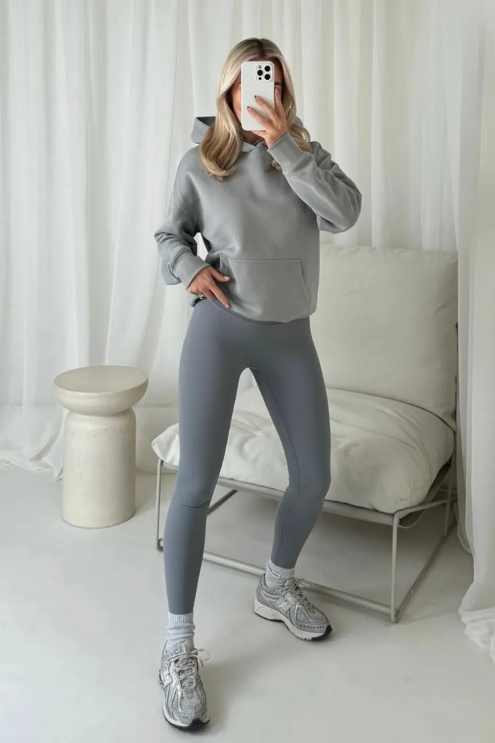 Bella light grey premium hoodie ultimate legging set