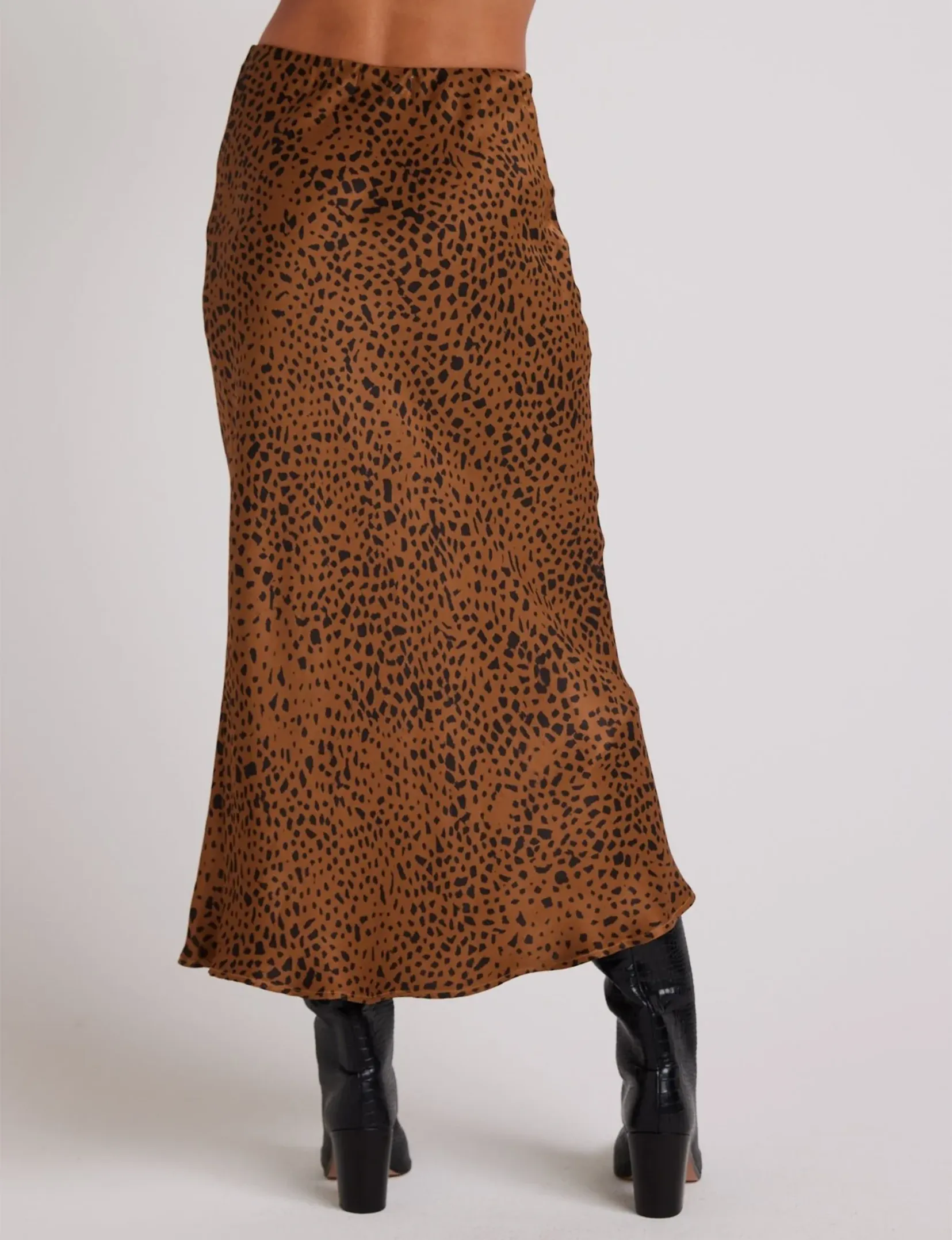 Bias Midi Skirt, Bronzed Maple