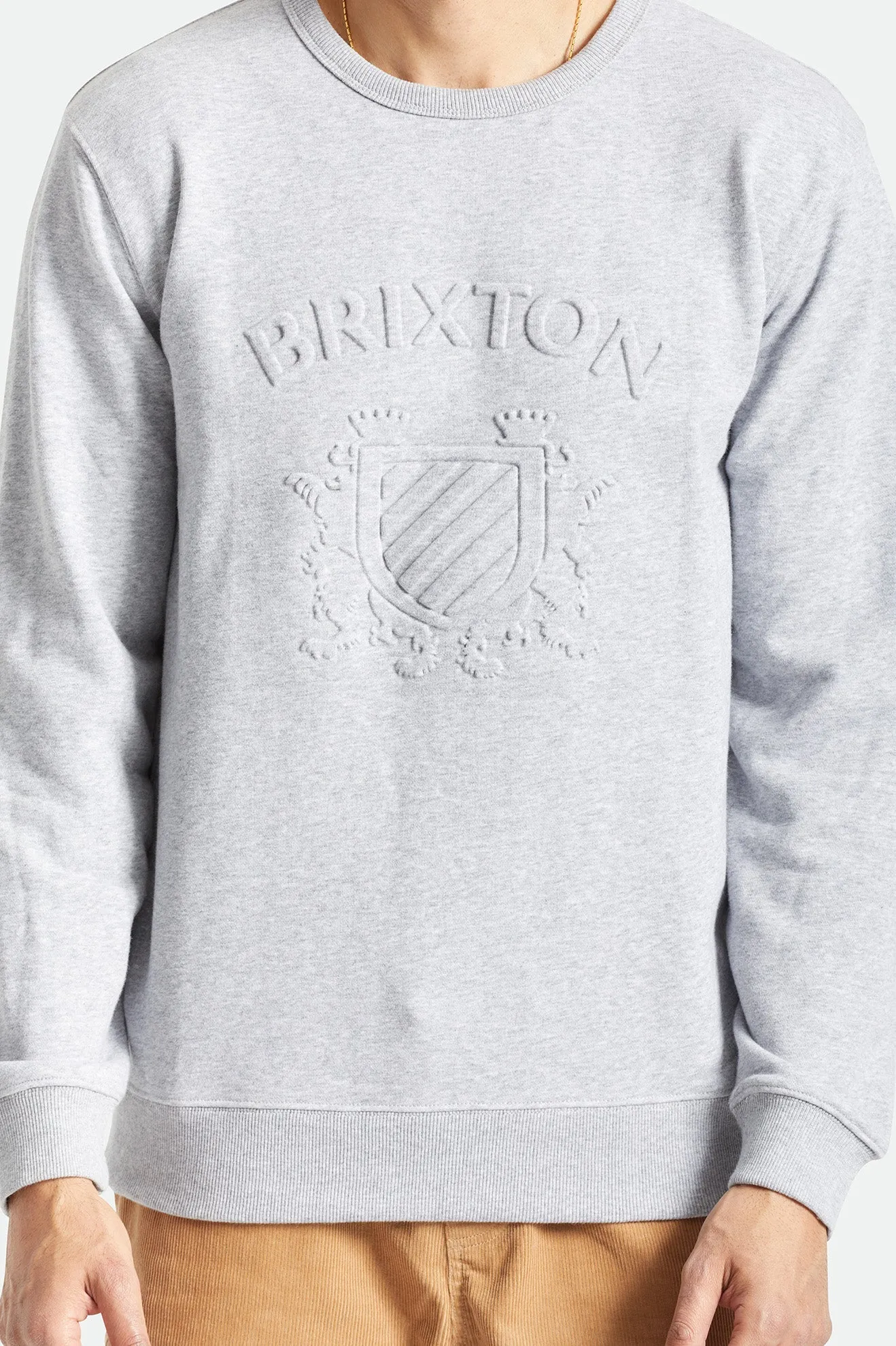 Brixton Lion Crest Crew - Heather grey