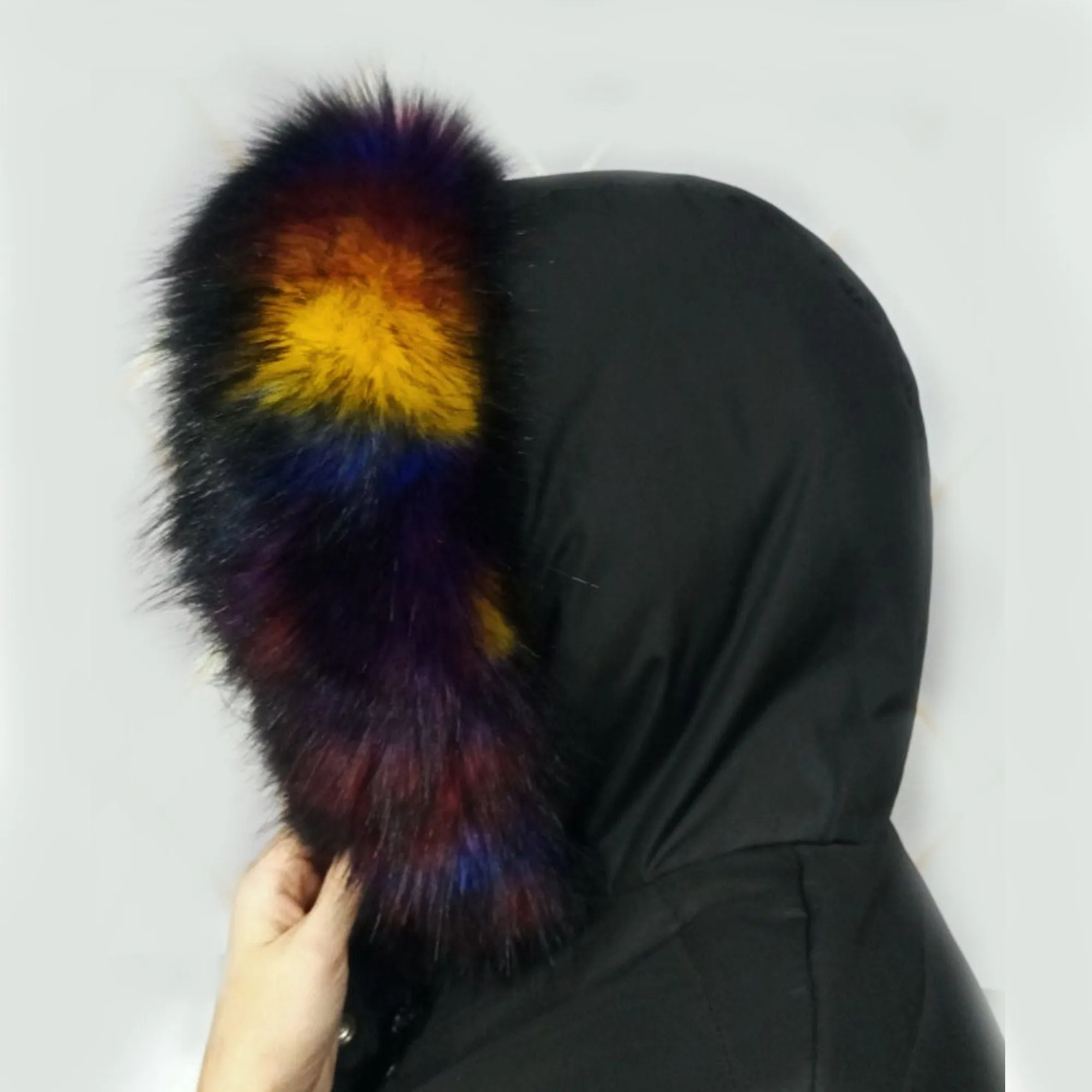 BY ORDER Faux Fur Vegan Trim Hood 70 cm, Faux Fur Collar Trim, Fake Fur, Fur Fabric, Fur Ruff, Faux Fur Hood, Hood Fur Jacket, Multicolor