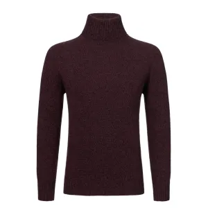 Cashmere Turtleneck Sweater in Purple Melange