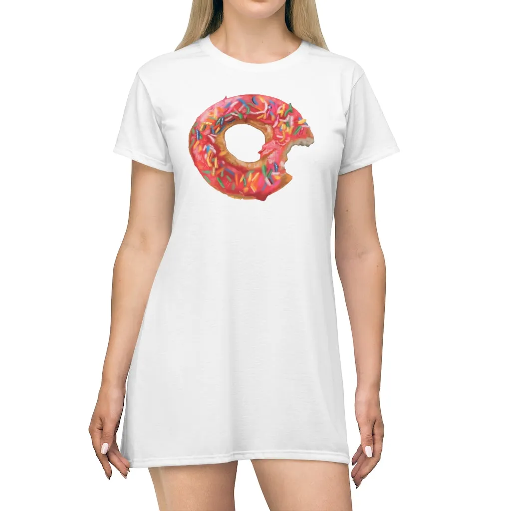 Donut All Over Print T-Shirt Dress