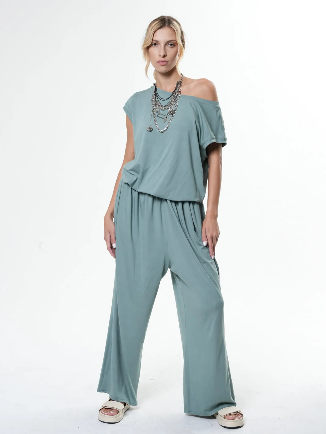 Elastic Waist Summer Jumpsuit