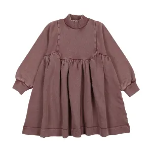 Farren   Me Washed Purple Washed Turtleneck Bib Dress