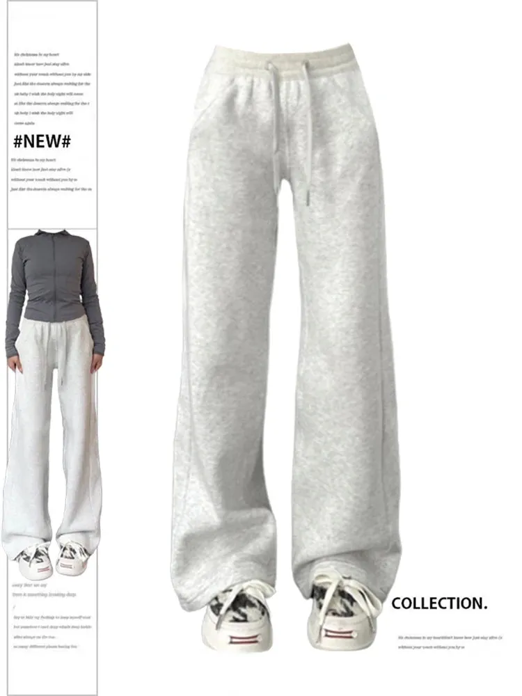 Gray Oversize High Waist Wide Jogger Pants