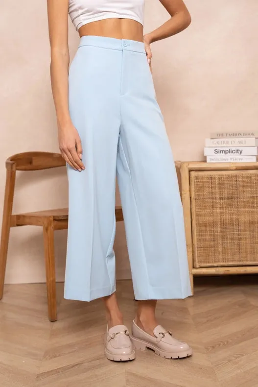 High Waist Culotte Pants  Sky Blue