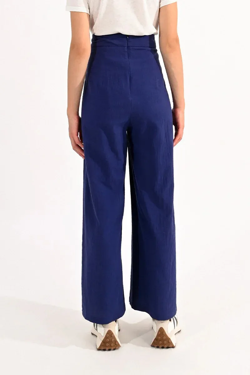 High Waist Pants - Navy