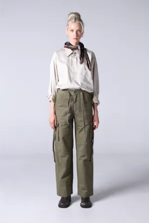 Jack Russel - Women Cargo Chino - Handwerk JF-333/OG Straight Fit Olive Green High Waisted