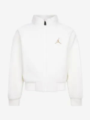 Jordan Girls Jumpman Sherpa Jacket in Ivory