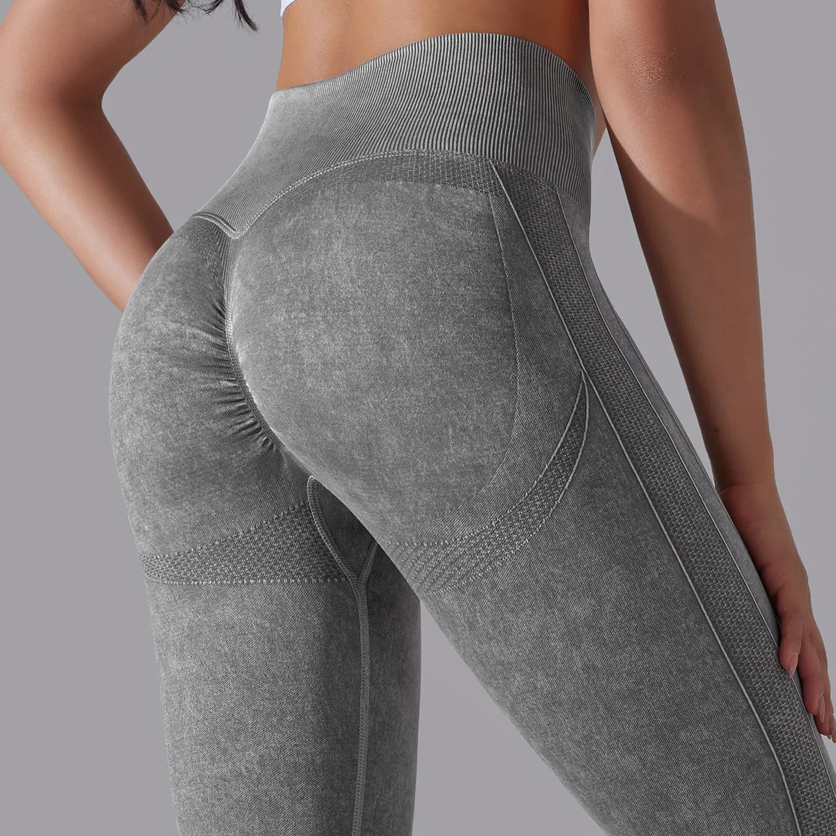 Knitted Seamless Yoga Pants Running Sports Fitness High Waist Butt Lifting Leggings Womens Clothing