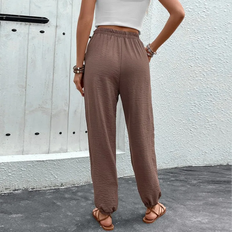 Lace-up High Waist Pants