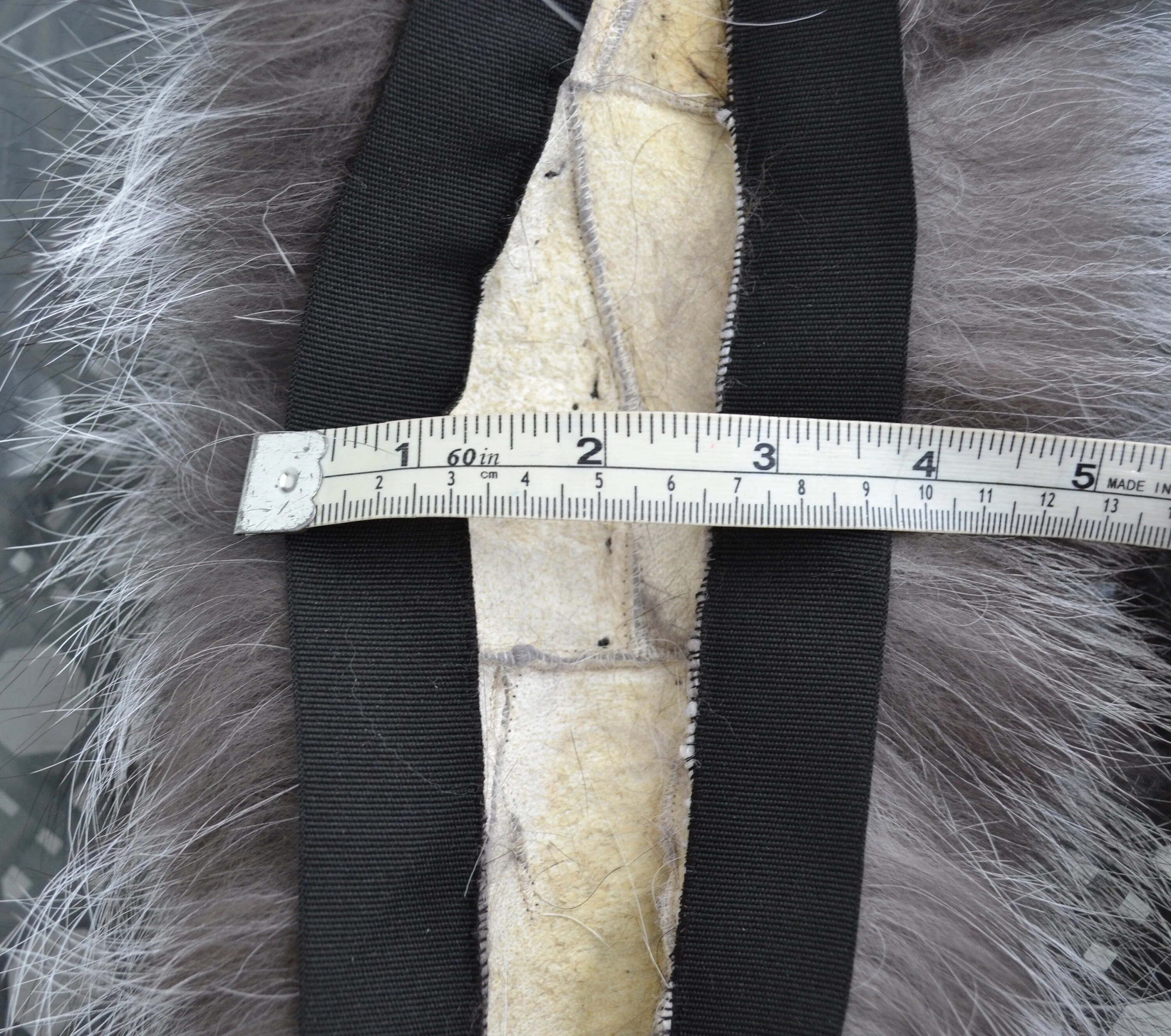 Large Real Silver Fox Fur Trim, Collar for Hood (PIECES) of Natural Color, 80 cm