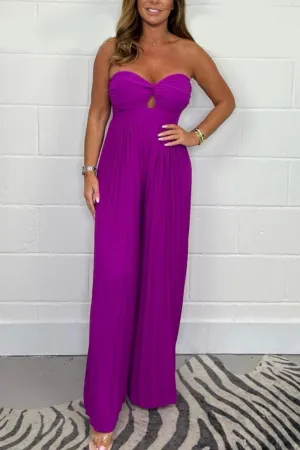 🌷Last Day Sale 49%OFF🌷Pure color tube top jumpsuit