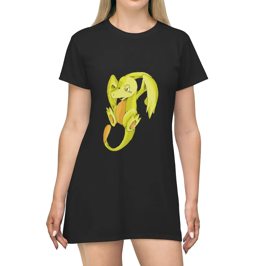 Lighender All Over Print T-Shirt Dress