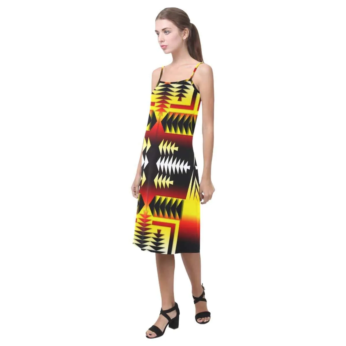 Medicine Wheel Strips Basketball Alcestis Slip Dress