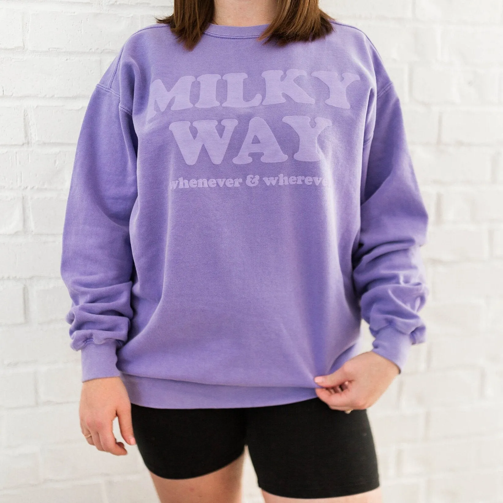 Milky Way Purple Puff Oversized Pullover