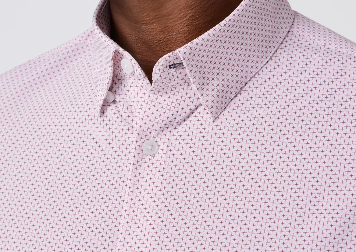 Mizzen   Main Leeward Dress Shirt Wine Print