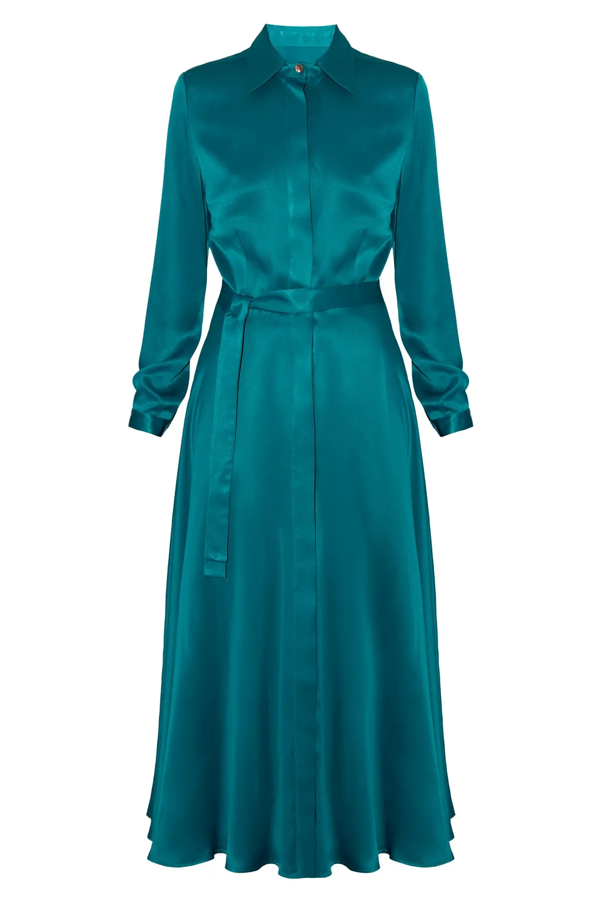 NOELA teal blue midi shirt dress