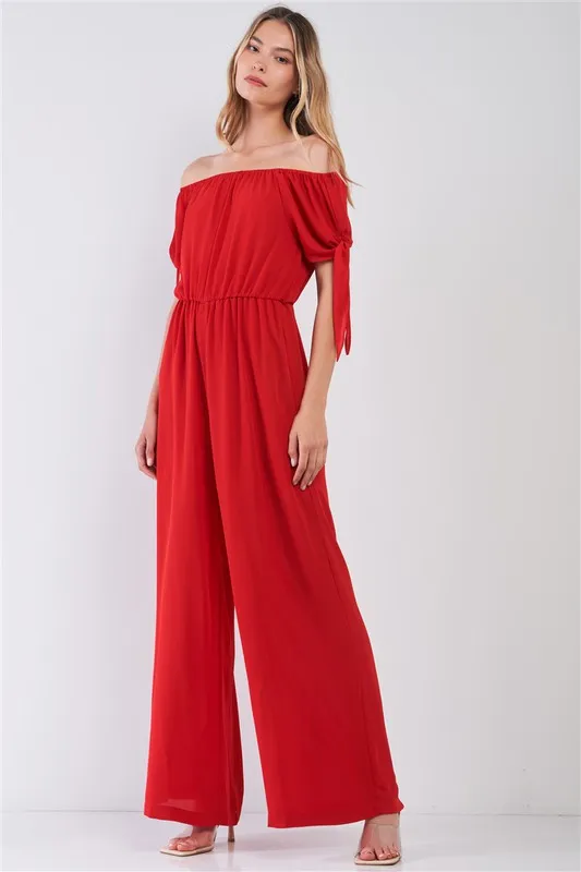 Off-The-Shoulder Wide Leg Jumpsuit