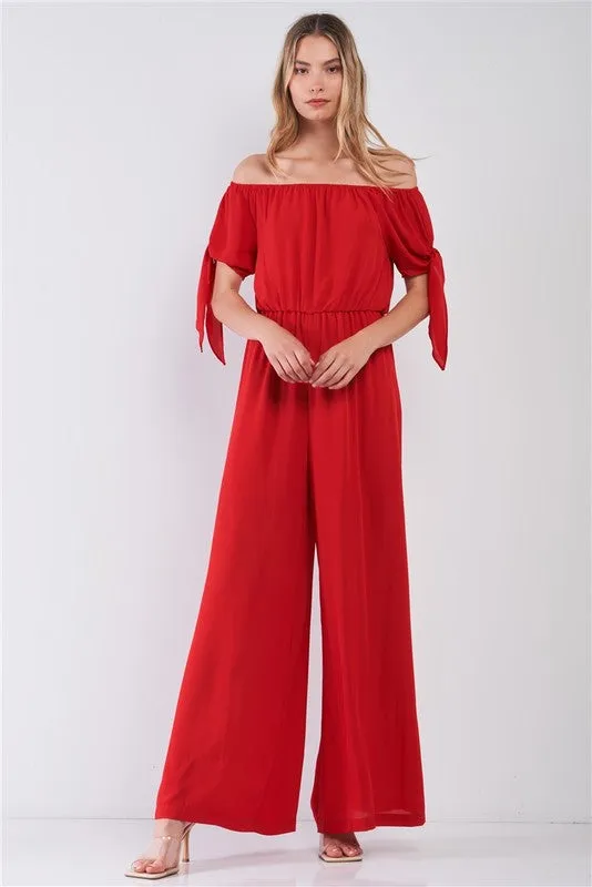 Off-The-Shoulder Wide Leg Jumpsuit