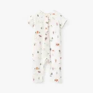 ON THE FARM ORGANIC MUSLIN SHORT SLEEVE JUMPSUIT