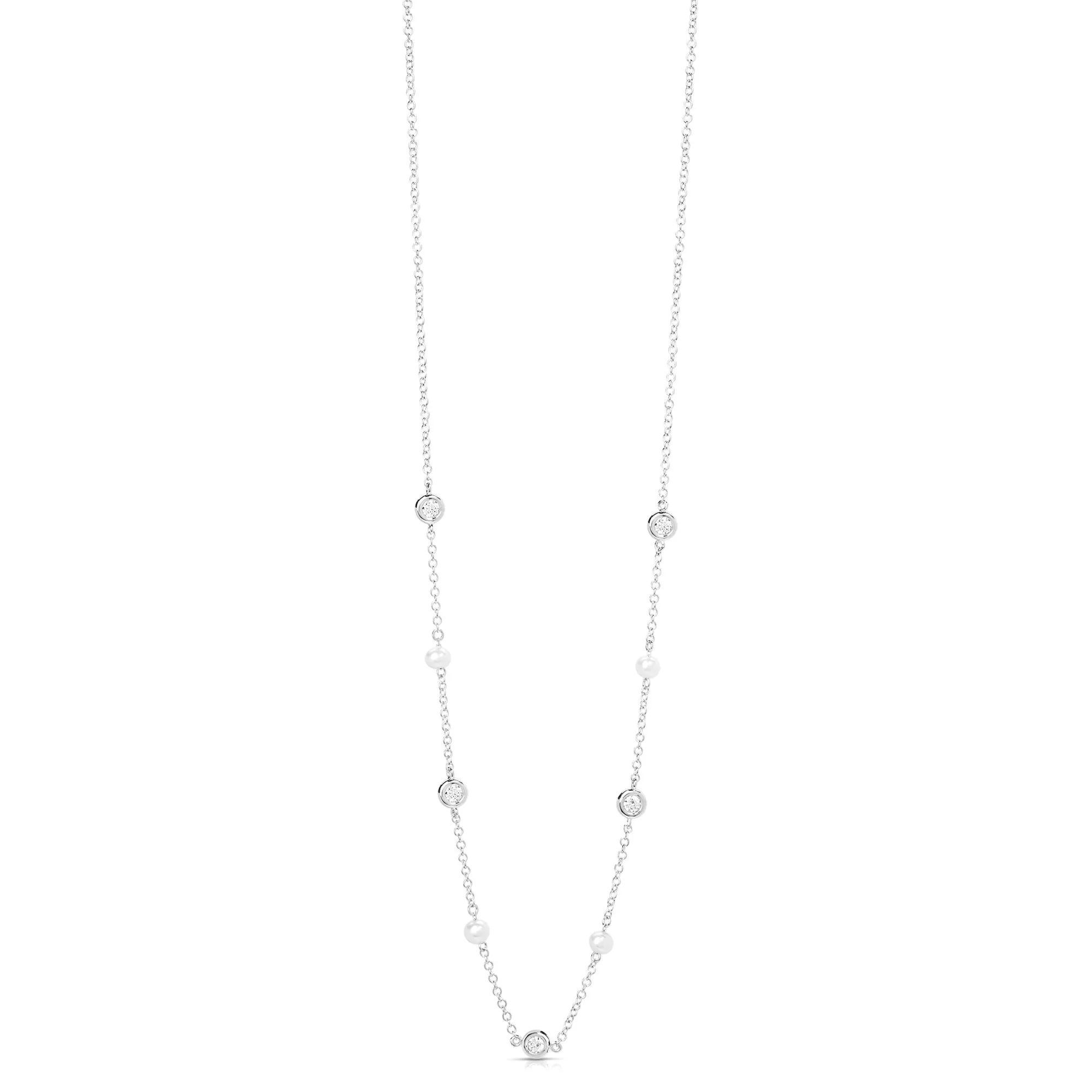 Pearl And Diamond Layering Necklace