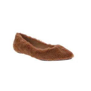 Penny Loves Kenny Aaron F Women Flat Slip-on In Tan Faux Fur