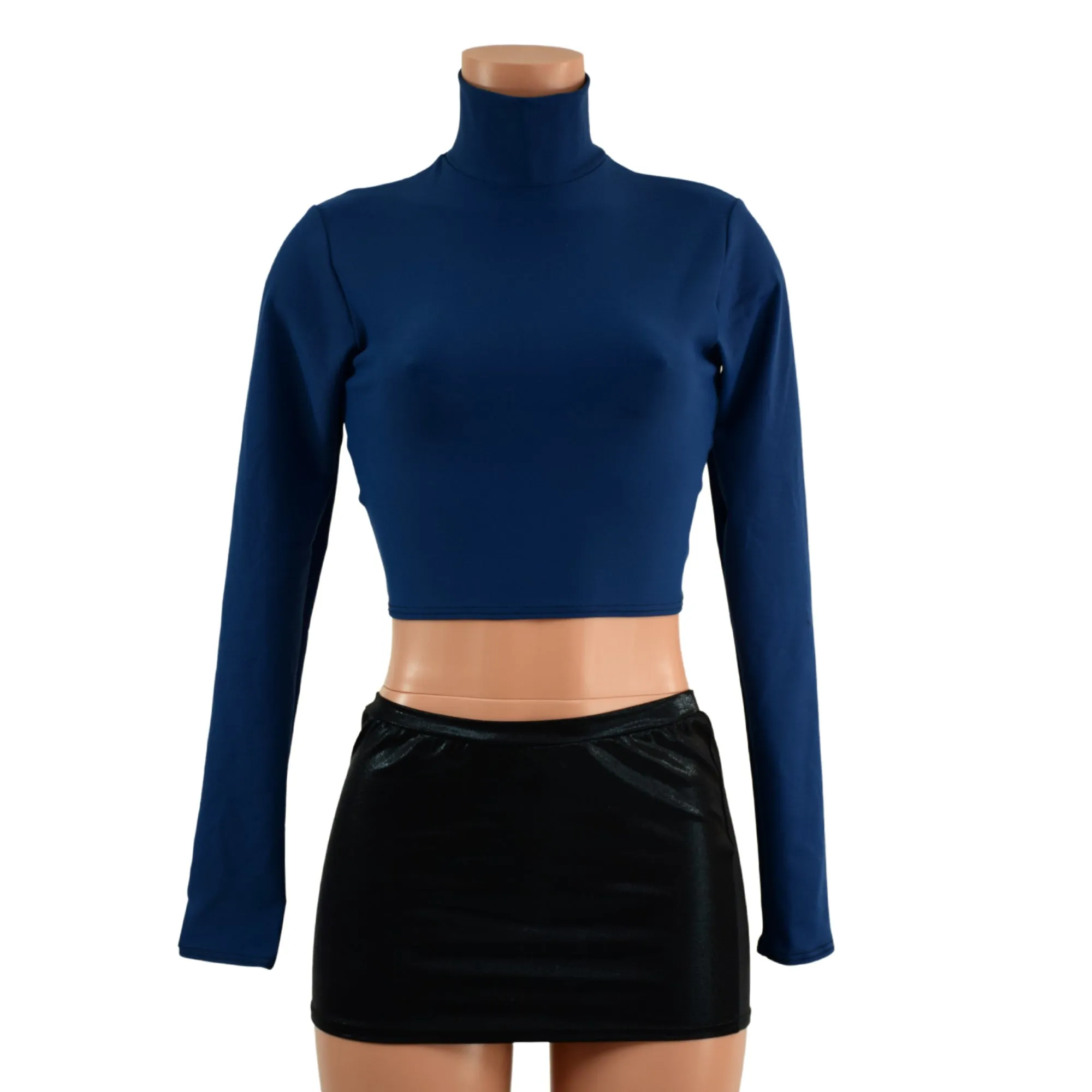 Poseidon Zen Long Sleeve Turtleneck Crop Top