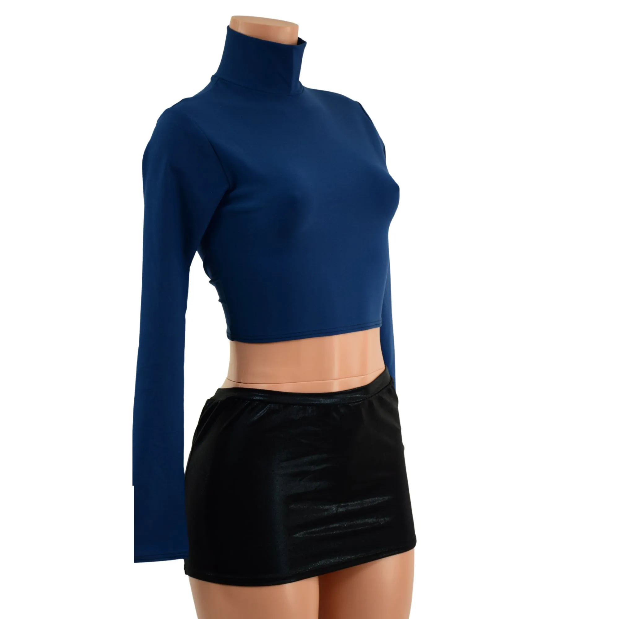 Poseidon Zen Long Sleeve Turtleneck Crop Top