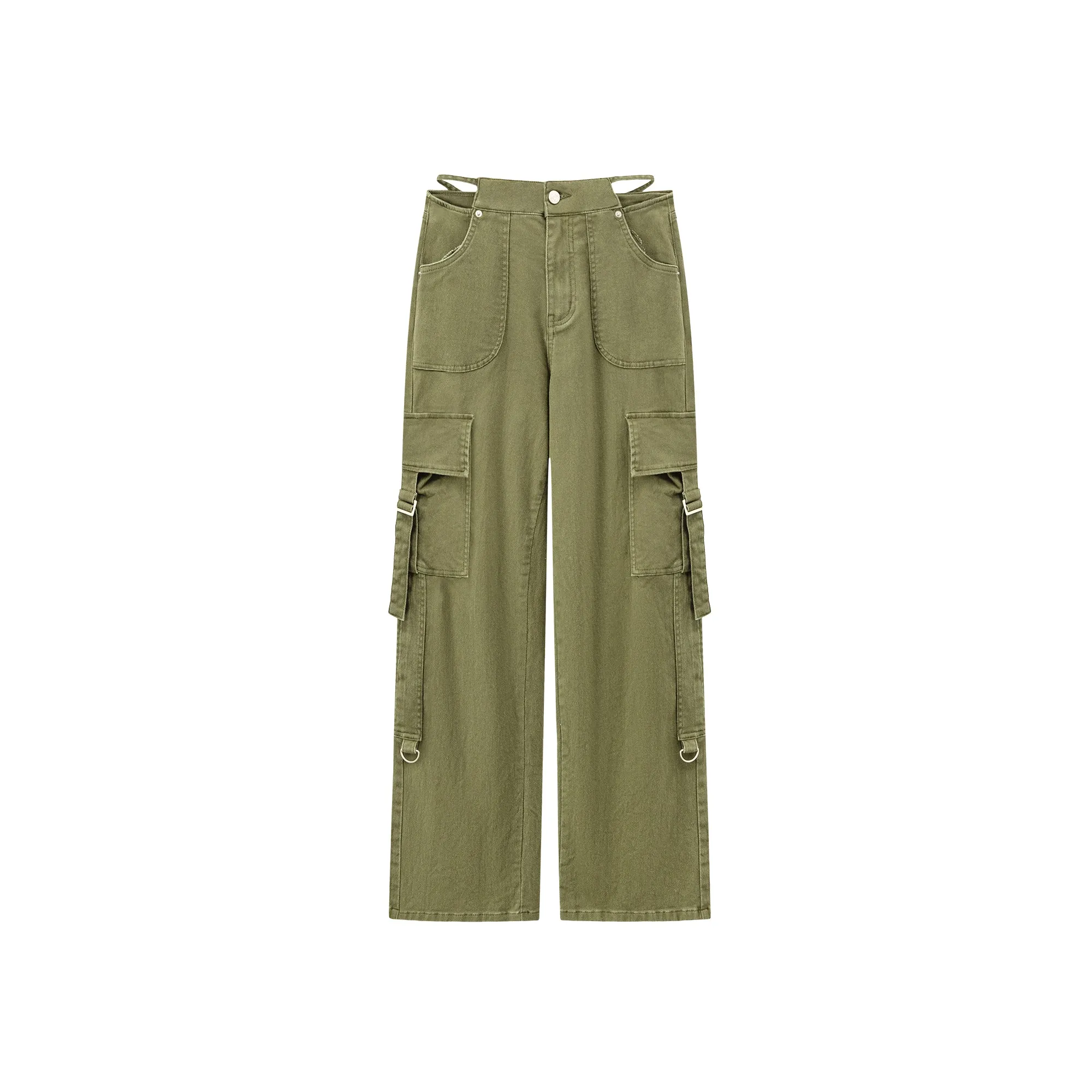 Pretty Warrior Solid High Waist Casual Pants