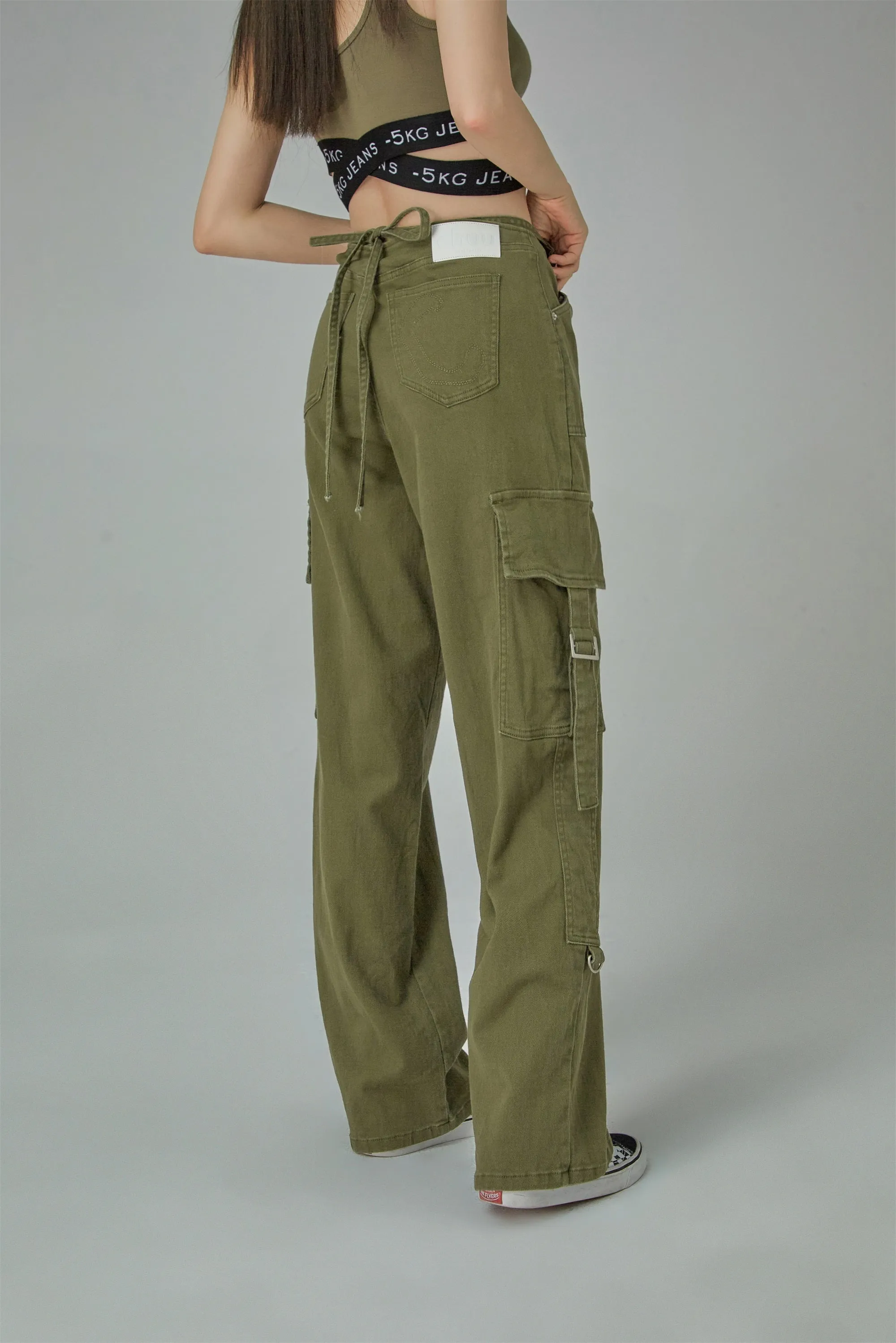 Pretty Warrior Solid High Waist Casual Pants