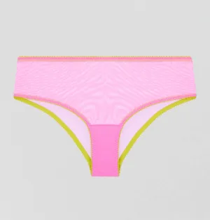 Rhubarb mesh & chartreuse high waist knicker