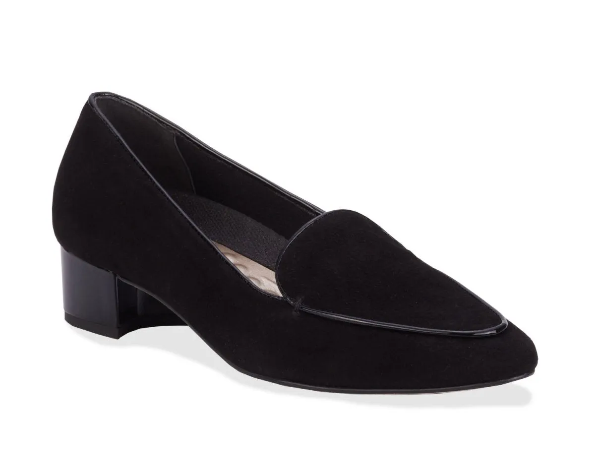 Ros Hommerson Honey Women's Slip-on Shoes In Black Suede/pat