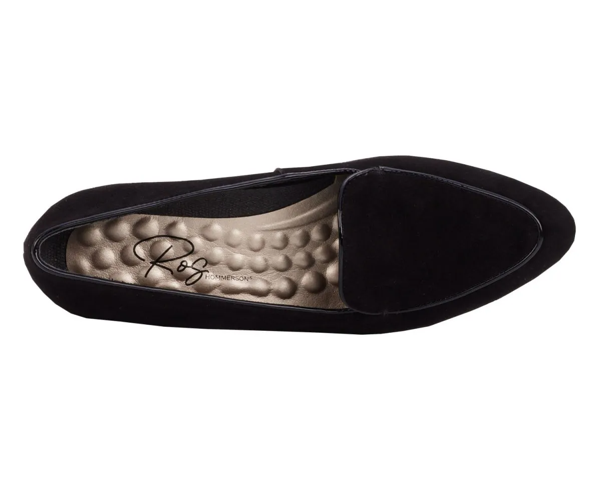 Ros Hommerson Honey Women's Slip-on Shoes In Black Suede/pat