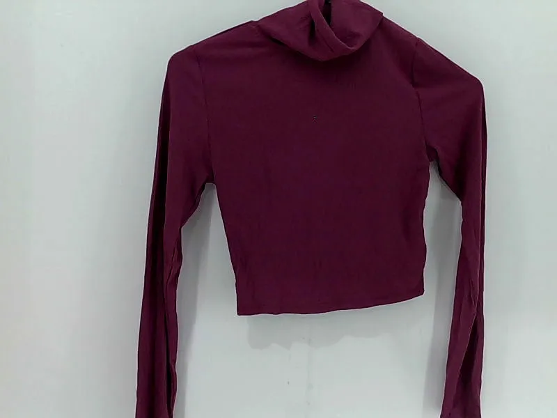 shopper beats Women's Stretch Long Sleeve Turtleneck Small Purple