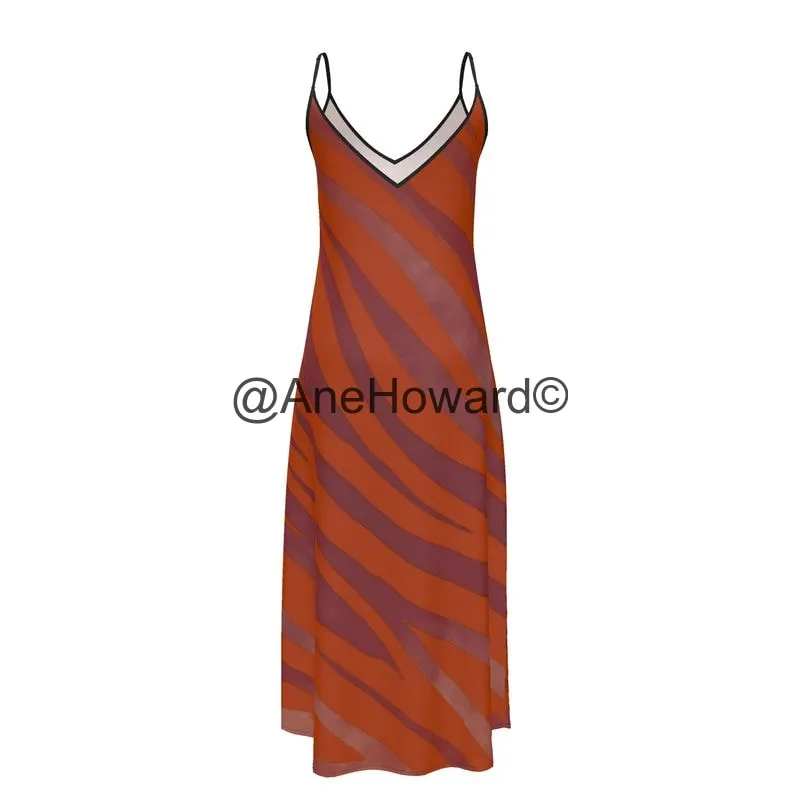 Slip Dress Red Zebra