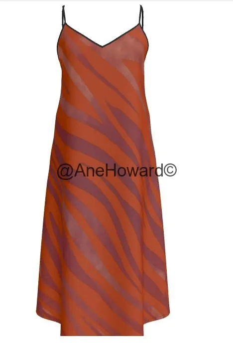 Slip Dress Red Zebra