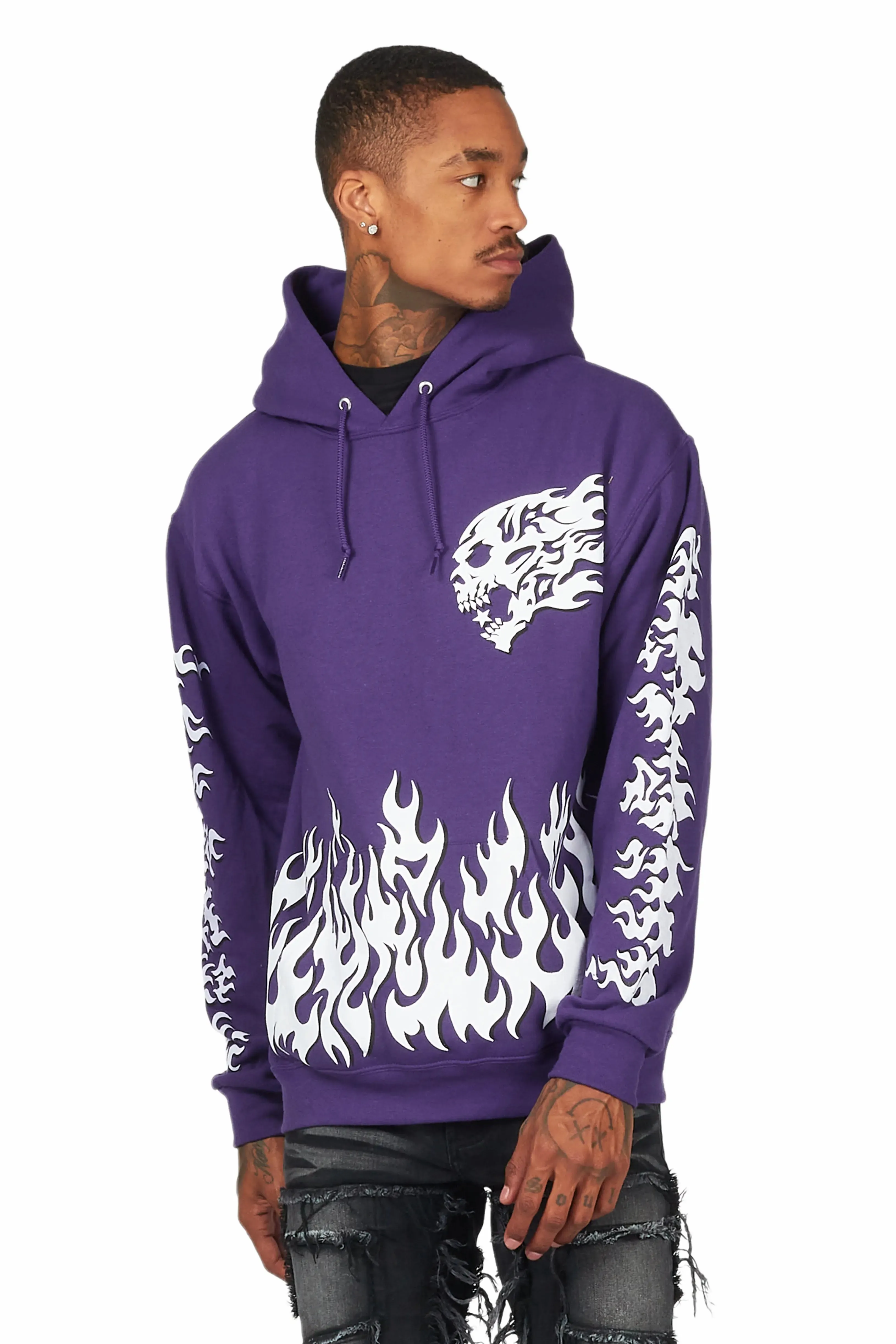 Steel Purple Graphic Hoodie