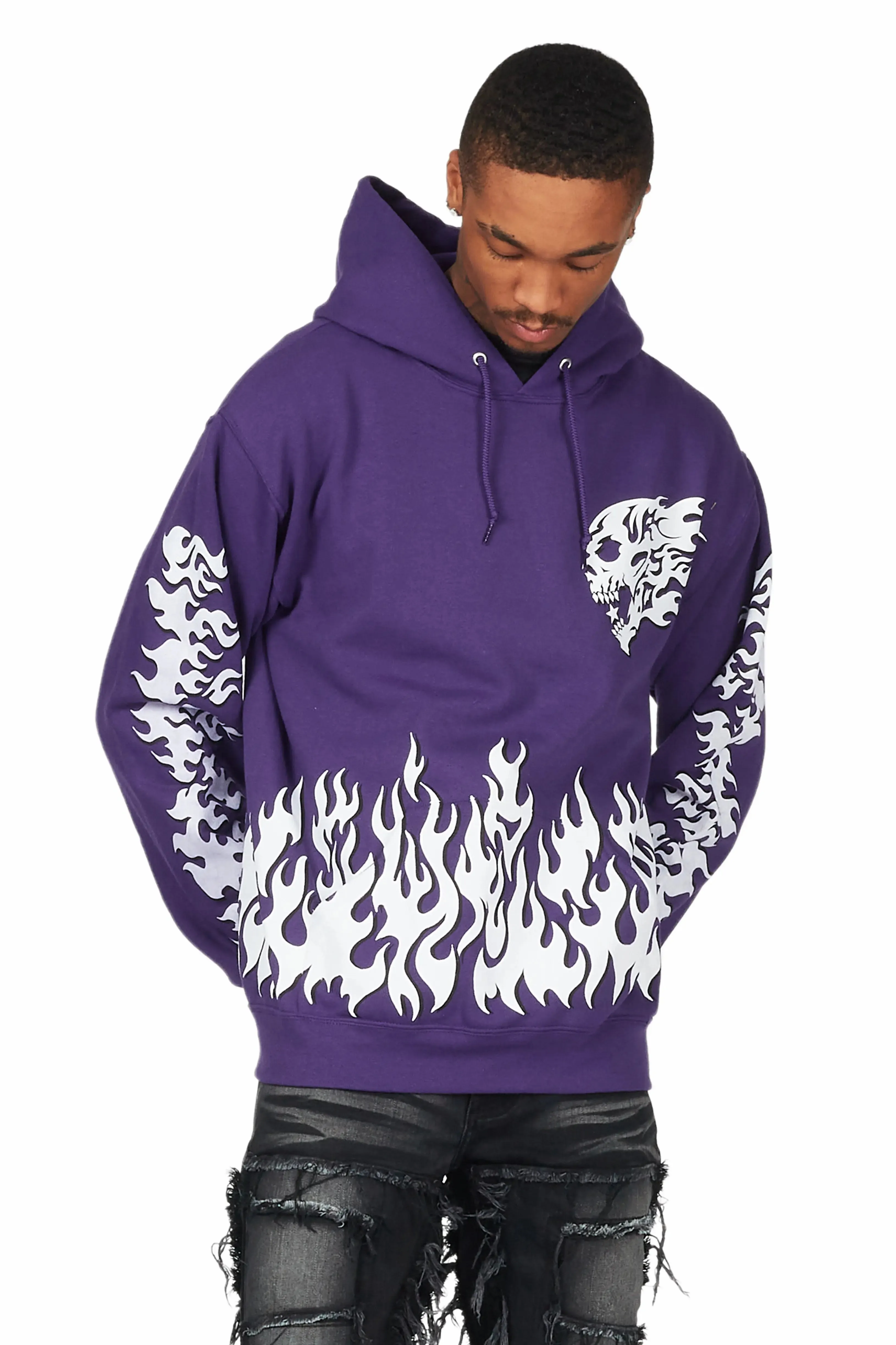 Steel Purple Graphic Hoodie