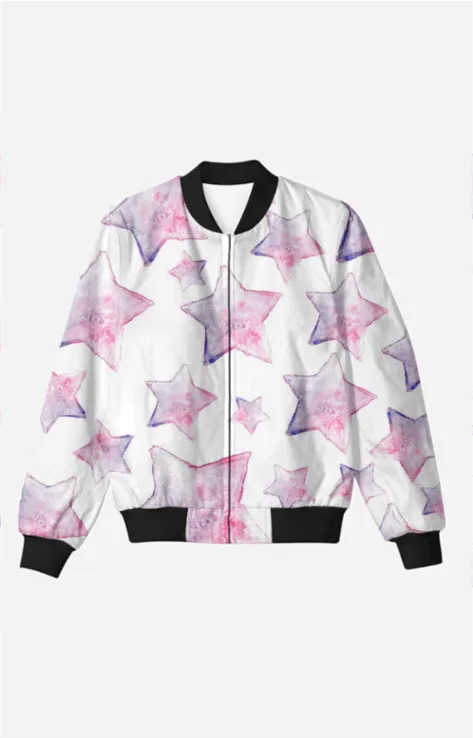 The Purple Stars - Unisex Printed Bomber Jacket with Pockets