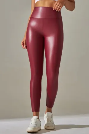 Trendy  High Waist Leather Pants