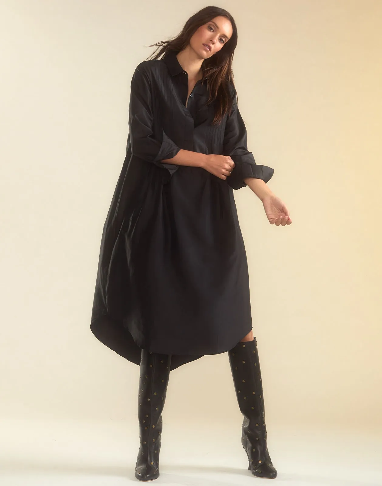 Undercover Silk Taffeta Shirt Dress