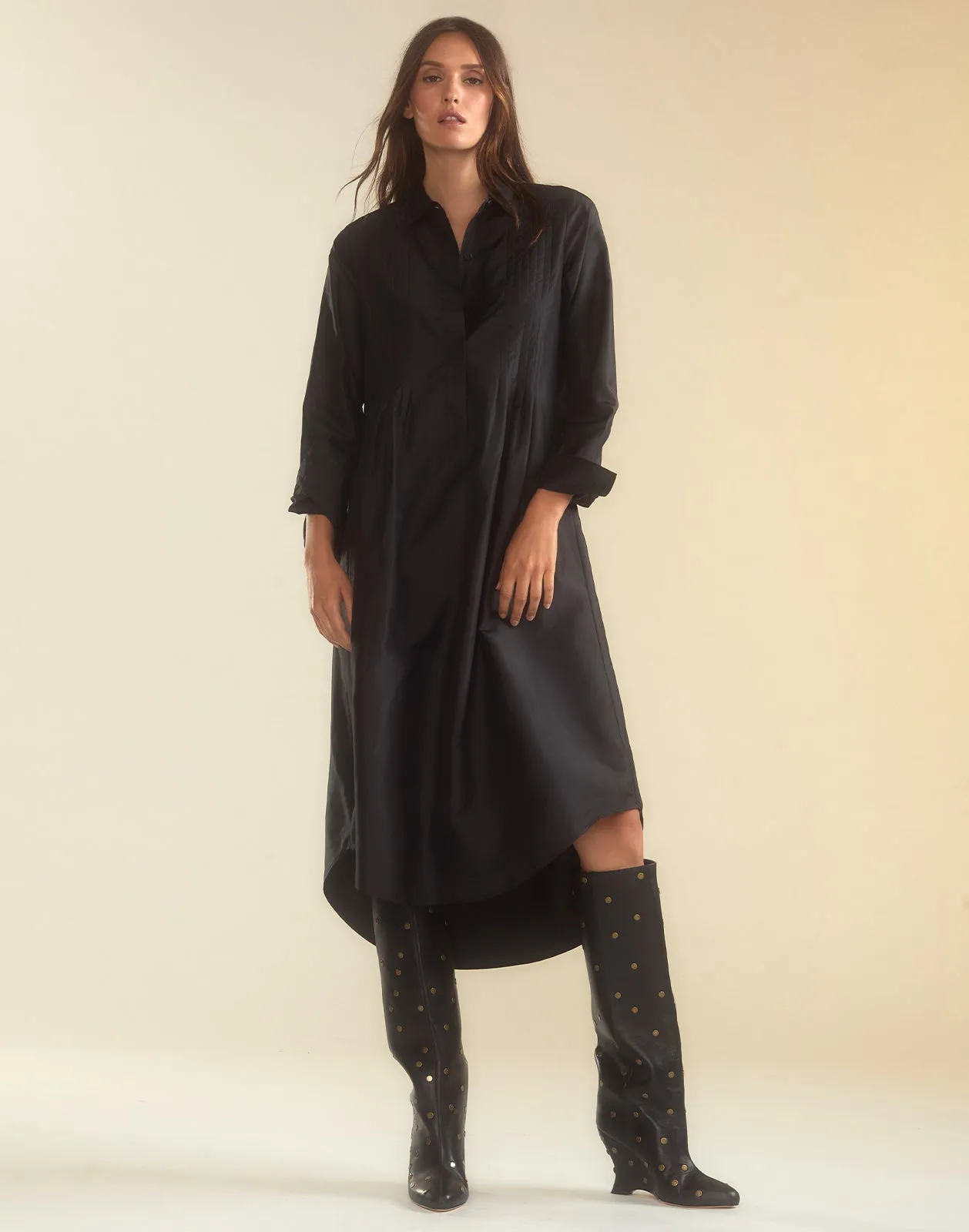 Undercover Silk Taffeta Shirt Dress