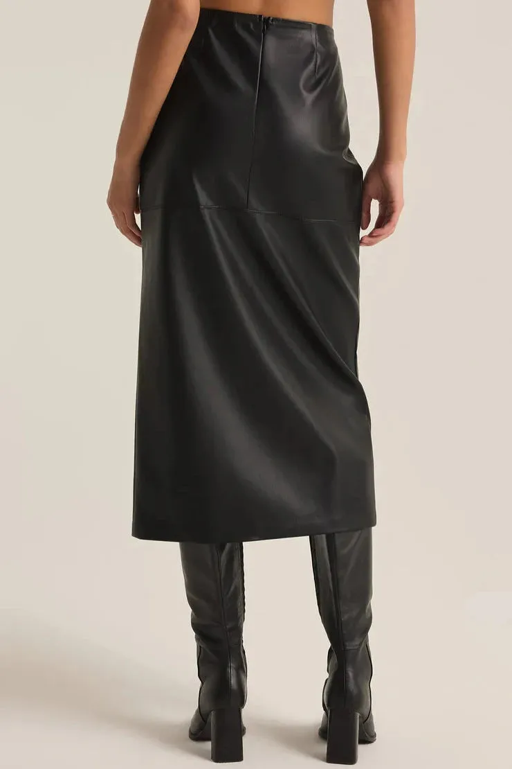 Z Supply Metropolitan Faux Leather Midi Skirt